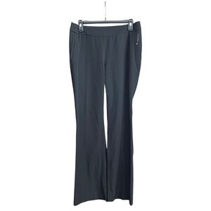 H&M Flared Pants Women's Size 8 Black Solid Dress Slacks Zip Minimalist Career